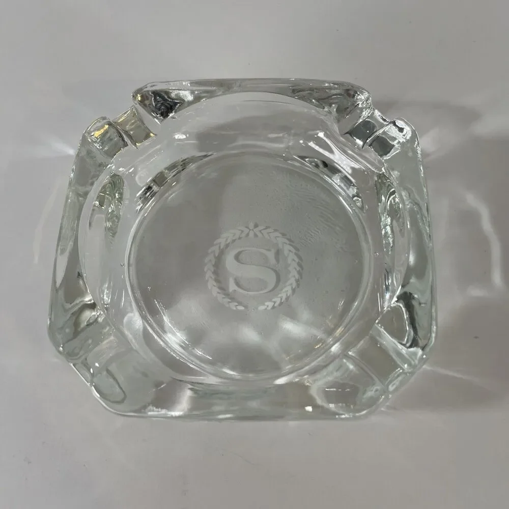 Vintage Sheraton Inn Hotel Glass Ashtray - Advertising Cigarette Smoking Tobacco